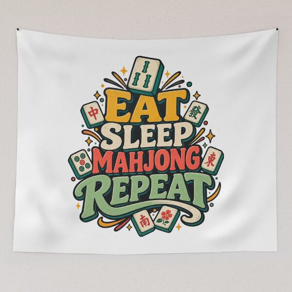 Item preview, Eat Sleep Mahjong Repeat, Mahjong Tile Game Players Performance Funny Gaming Humor Lovers  designed and sold by Teeture.