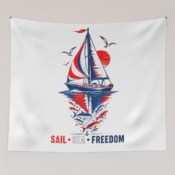 Item preview, Sail • Sea • Freedom | Sailboat & Ocean Design designed and sold by NucciCollective.