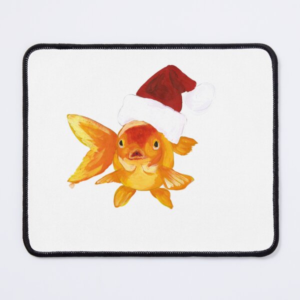 Item preview, Original Acrylic Painted Christmas Goldfish Wearing a red Santa hat designed and sold by BurgessFamily.