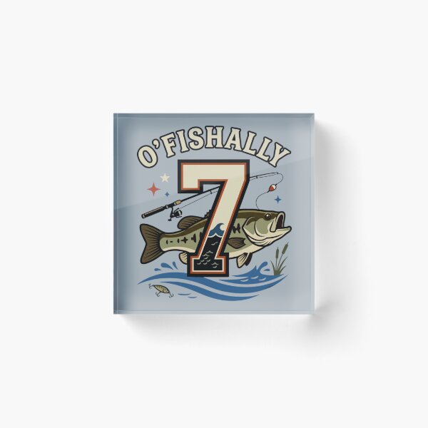 Item preview, O'fishally 7 Funny Fishing Birthday Boy Turning Seven designed and sold by FreshVibe Prints.