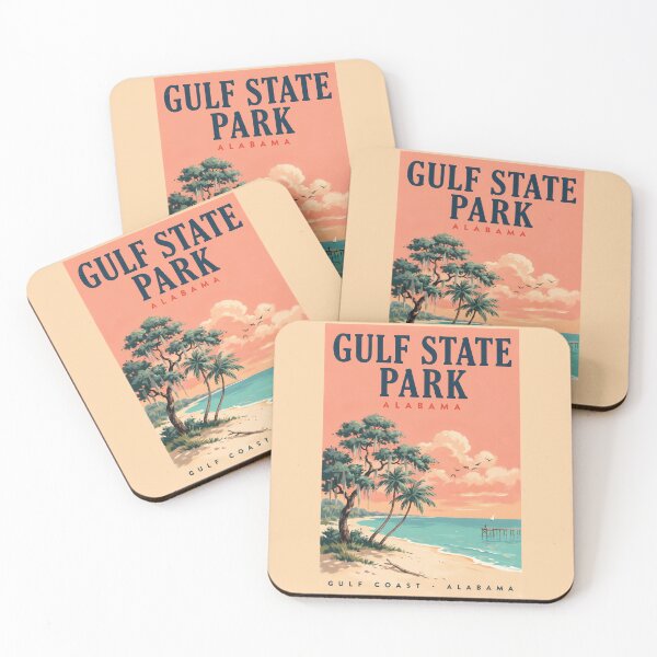 Item preview, Gulf State Park Beach Alabama Illustration Travel Art Vintage designed and sold by KrisSidDesigns.