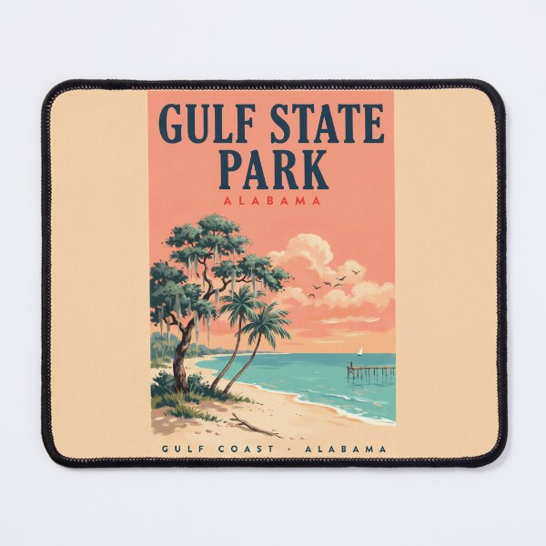 Item preview, Gulf State Park Beach Alabama Illustration Travel Art Vintage designed and sold by KrisSidDesigns.