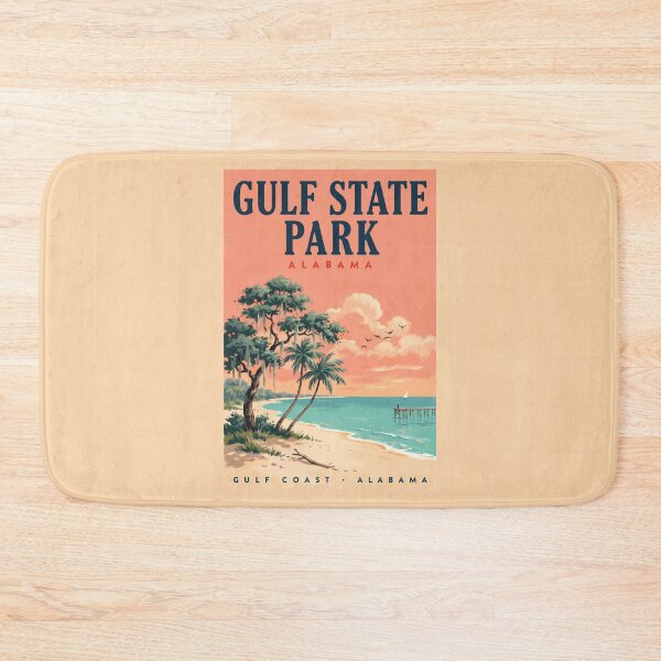 Item preview, Gulf State Park Beach Alabama Illustration Travel Art Vintage designed and sold by KrisSidDesigns.