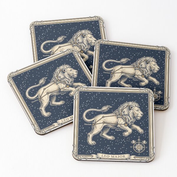 Item preview, Leo Constellation Star Chart Antique Astrology Map Zodiac Print designed and sold by Osmose-Studio ⭐⭐⭐⭐⭐.