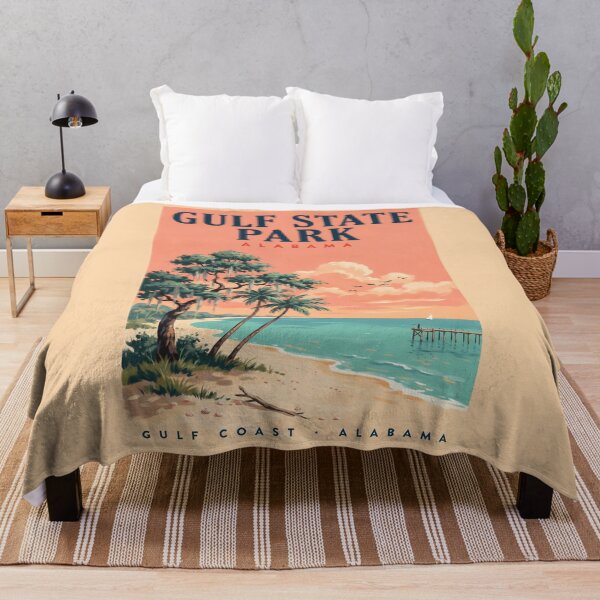 Item preview, Gulf State Park Beach Alabama Illustration Travel Art Vintage designed and sold by KrisSidDesigns.