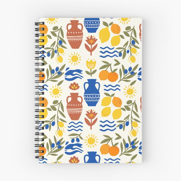 Item preview, Mediterranean Summer Lemons, Olives, and Amphora Pattern designed and sold by artistastshirt.