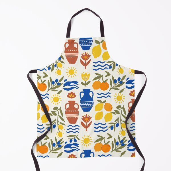 Item preview, Mediterranean Summer Lemons, Olives, and Amphora Pattern designed and sold by artistastshirt.