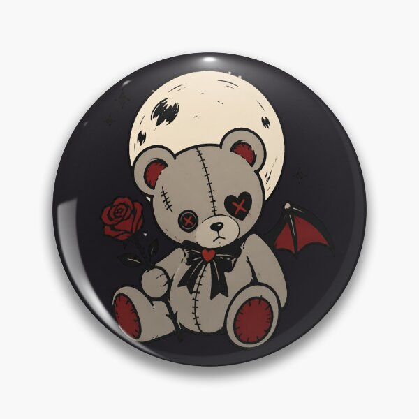 Item preview, Cute Gothic Teddy Bear Under a Full Moon designed and sold by MusesWhispers.