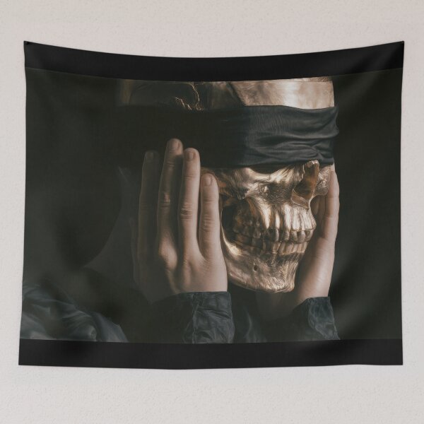 Item preview, Blindfolded Bronze Memento Mori Skull designed and sold by Shannon Hilson.
