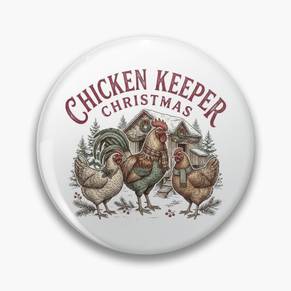 Item preview, Chicken Keeper Christmas Vintage Backyard Poultry Coop Farmer Emblem designed and sold by raedattia.