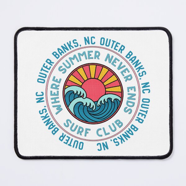 Item preview, Outer Banks NC Surf Club Retro Sunset Wave Badge Design designed and sold by DonnaRaine.