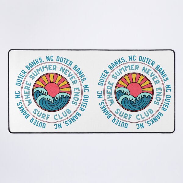 Item preview, Outer Banks NC Surf Club Retro Sunset Wave Badge Design designed and sold by DonnaRaine.