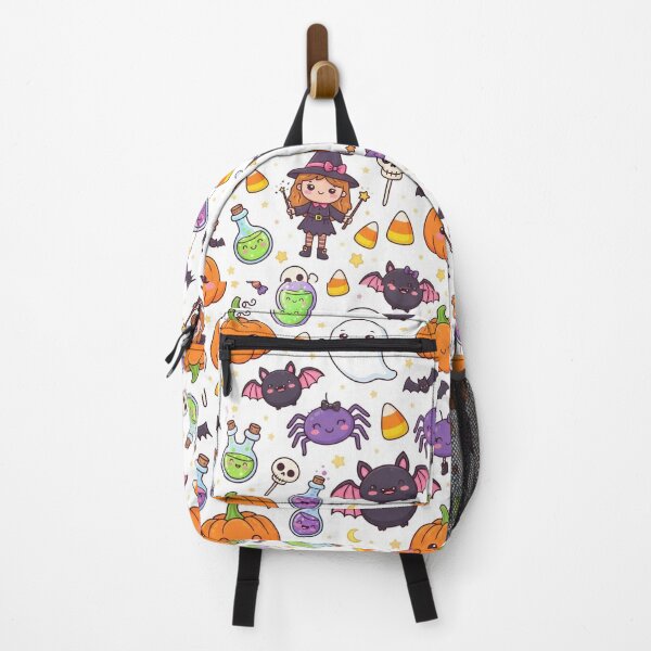 Item preview, Cute Kawaii Halloween Seamless Pattern - Ghosts Pumpkins Witches Bats Candy designed and sold by LenNo9881.