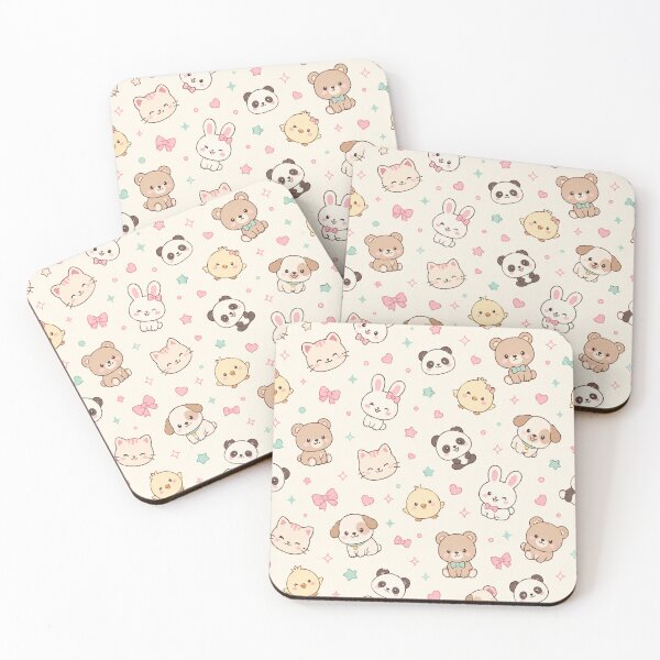 Item preview, Kawaii Cute Animals Bunny Panda Puppy Pastel Pattern Graphic Tee designed and sold by TM DESIGNS AND MORE.