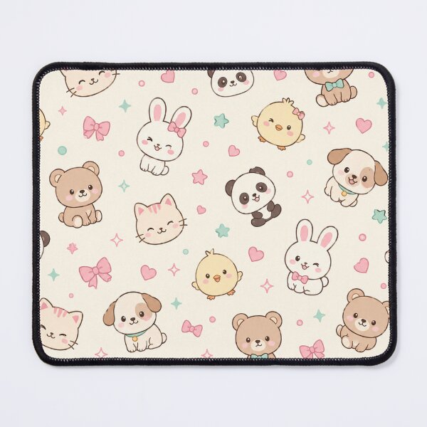 Item preview, Kawaii Cute Animals Bunny Panda Puppy Pastel Pattern Graphic Tee designed and sold by TM DESIGNS AND MORE.
