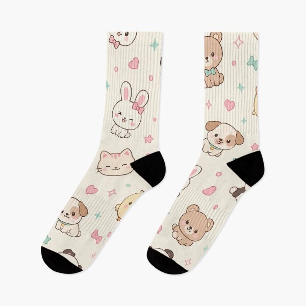 Item preview, Kawaii Cute Animals Bunny Panda Puppy Pastel Pattern Graphic Tee designed and sold by TM DESIGNS AND MORE.