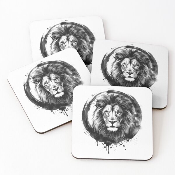 Item preview, Leo Zodiac Lion Moody Ink Wash Art Astrology Poster Design designed and sold by Osmose-Studio ⭐⭐⭐⭐⭐.