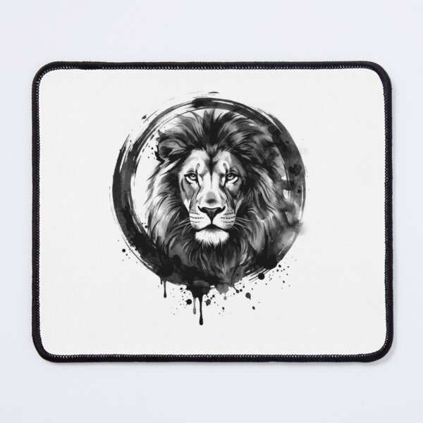 Item preview, Leo Zodiac Lion Moody Ink Wash Art Astrology Poster Design designed and sold by Osmose-Studio ⭐⭐⭐⭐⭐.