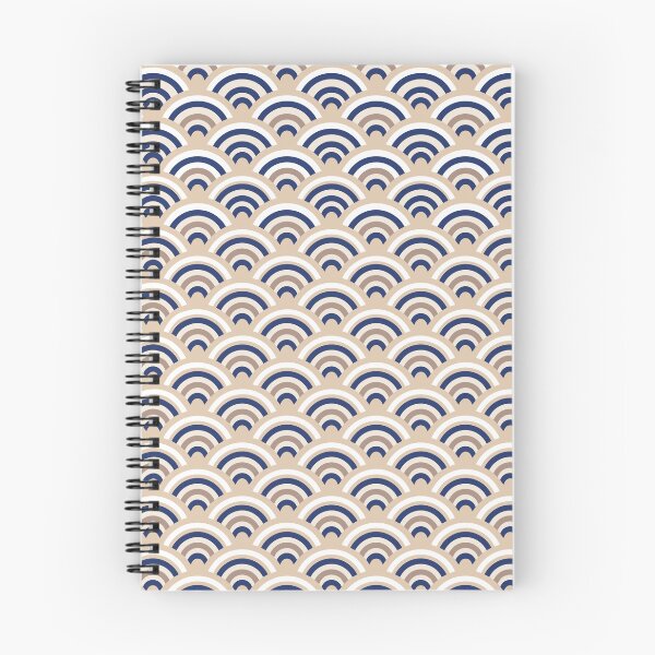 Item preview, Classic Japanese Seigaiha Wave Pattern in Indigo and Beige designed and sold by artistastshirt.