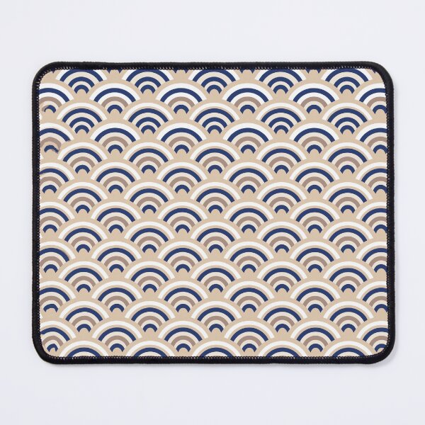 Item preview, Classic Japanese Seigaiha Wave Pattern in Indigo and Beige designed and sold by artistastshirt.