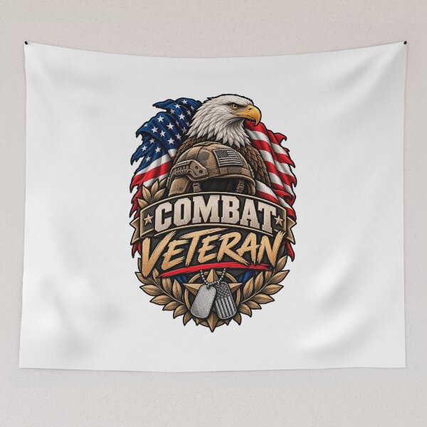 Item preview, Combat Veteran American Eagle Flag Design designed and sold by Worn With Honor.