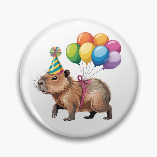 Item preview, Capybara with Balloons and Party Hat designed and sold by jkrphoto.