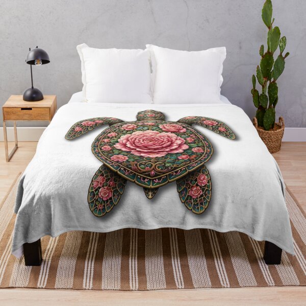 Item preview, Flower Sea Turtle | Ocean Flower Bloom Art Collection designed and sold by Zaru Art Studio.