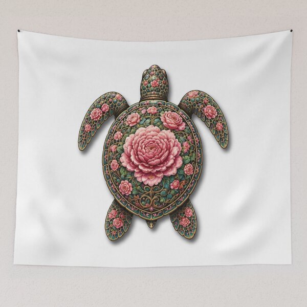 Item preview, Flower Sea Turtle | Ocean Flower Bloom Art Collection designed and sold by Zaru Art Studio.