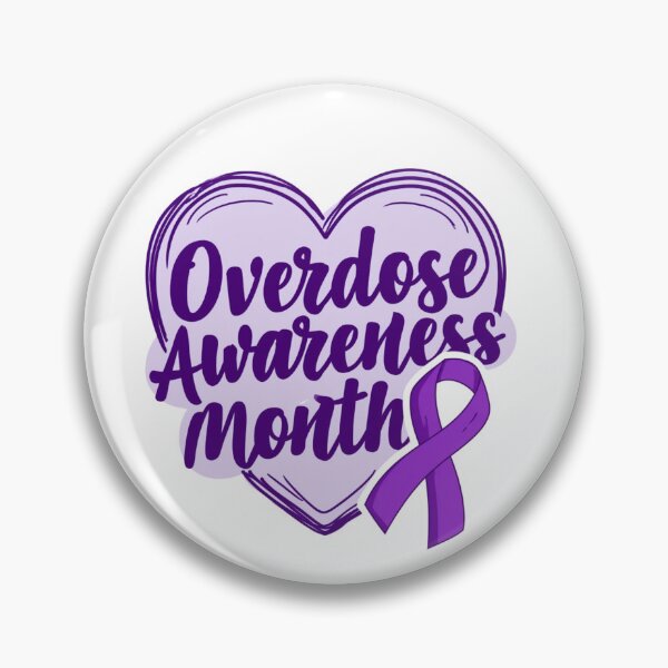 Item preview, Overdose Awareness Month Purple Ribbon Heart – Addiction Awareness & Recovery designed and sold by AceEye.