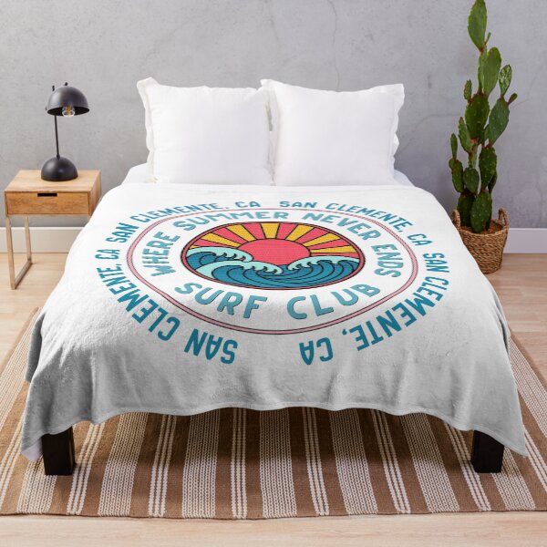 Item preview, San Clemente CA Surf Club Retro Sunset Wave Badge Design designed and sold by DonnaRaine.