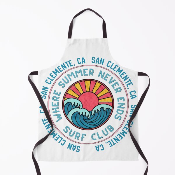 Item preview, San Clemente CA Surf Club Retro Sunset Wave Badge Design designed and sold by DonnaRaine.