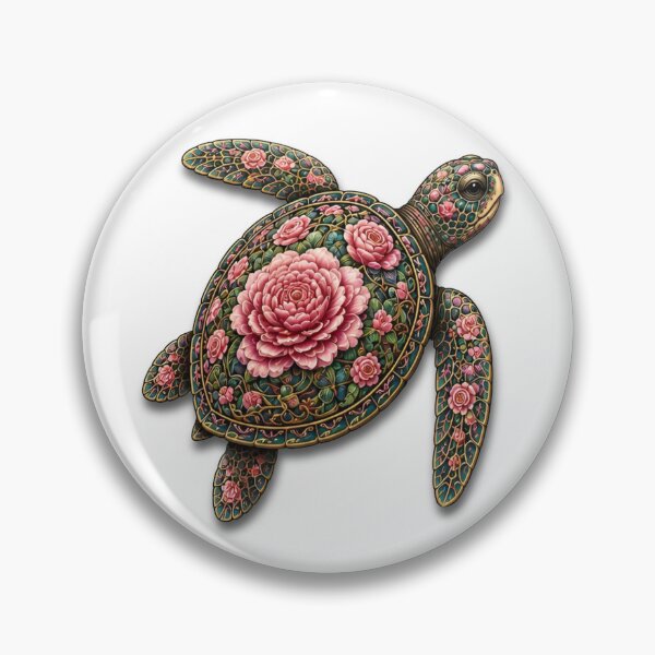 Item preview, Swimming Flower Sea Turtle | Ocean Flower Bloom Art Collection designed and sold by Zaru Art Studio.