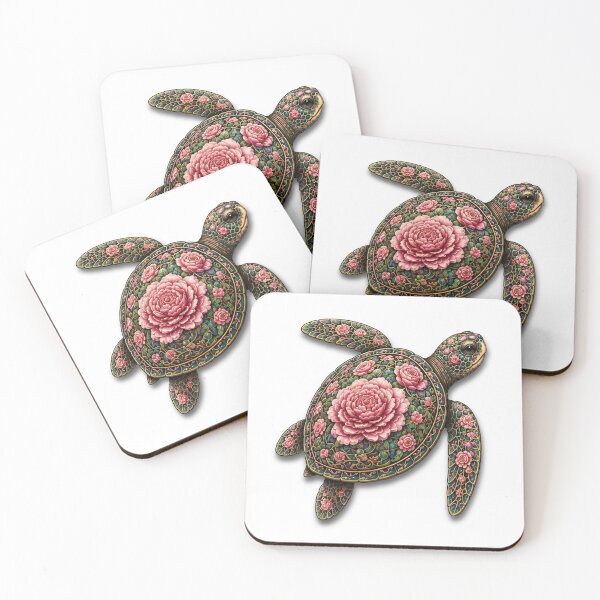 Item preview, Swimming Flower Sea Turtle | Ocean Flower Bloom Art Collection designed and sold by Zaru Art Studio.
