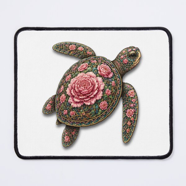 Item preview, Swimming Flower Sea Turtle | Ocean Flower Bloom Art Collection designed and sold by Zaru Art Studio.