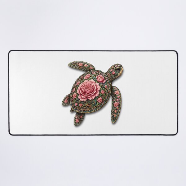 Item preview, Swimming Flower Sea Turtle | Ocean Flower Bloom Art Collection designed and sold by Zaru Art Studio.