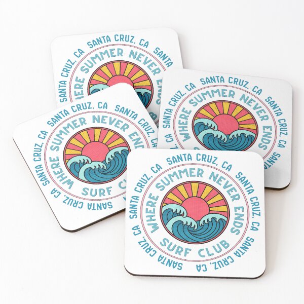 Item preview, Santa Cruz CA Surf Club Retro Sunset Wave Badge Design designed and sold by DonnaRaine.