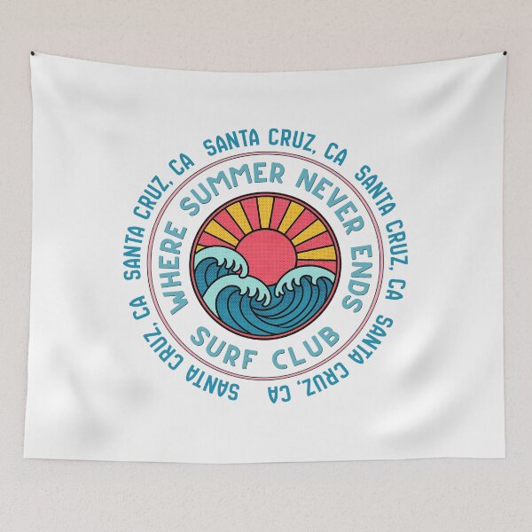 Item preview, Santa Cruz CA Surf Club Retro Sunset Wave Badge Design designed and sold by DonnaRaine.