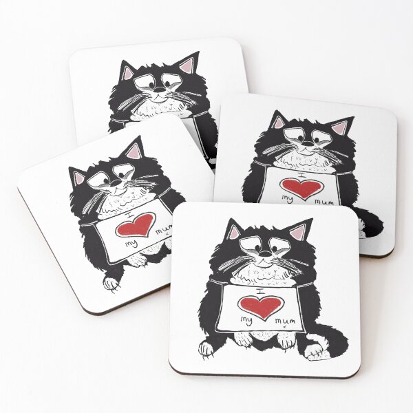 Item preview, Cute tuxedo cat says "I love my mum." designed and sold by KPlayerAdhder.