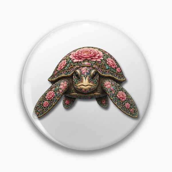 Item preview, Floral Turtle | Ocean Flower Bloom Art Collection designed and sold by Zaru Art Studio.