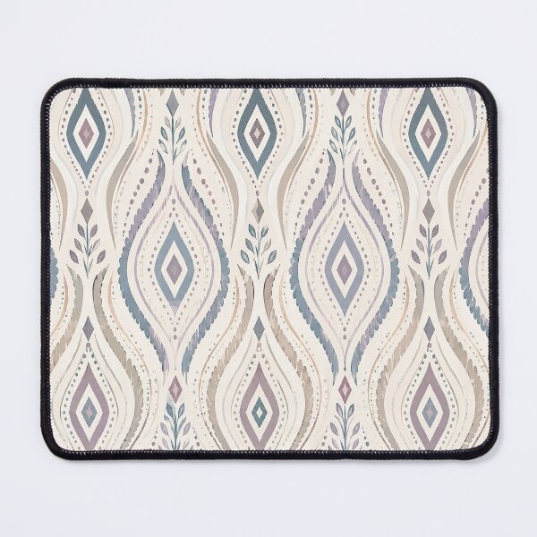 Item preview, Soft Pastel Boho Geometric Ikat Pattern – Elegant Neutral Tribal Teardrop Motif with Dusty Blue, Lavender and Beige Ornamental Design designed and sold by Gold Turtle Lina.