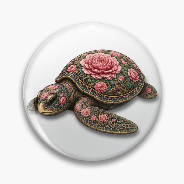 Item preview, Resting Floral Sea Turtle | Ocean Flower Bloom Art Collection designed and sold by Zaru Art Studio.
