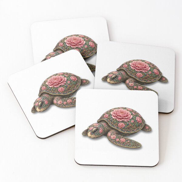 Item preview, Resting Floral Sea Turtle | Ocean Flower Bloom Art Collection designed and sold by Zaru Art Studio.