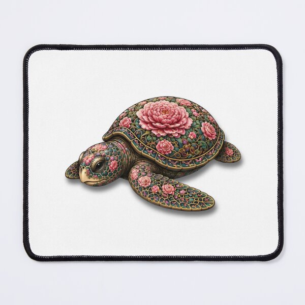 Item preview, Resting Floral Sea Turtle | Ocean Flower Bloom Art Collection designed and sold by Zaru Art Studio.