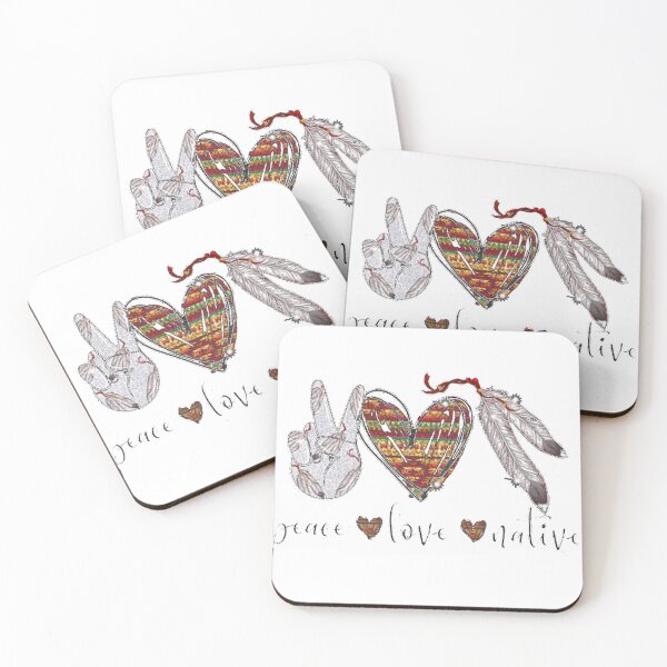 Item preview, Peace Love Native American Hippie Heart Native designed and sold by tnwrks.