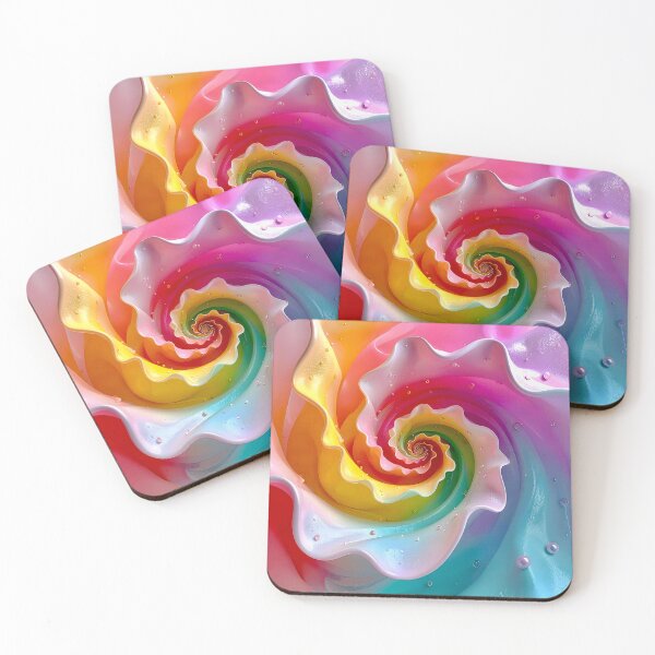 Item preview, Colorful Spiral Swirl in Pink Aqua Yellow designed and sold by Vicky Brago-Mitchell®.