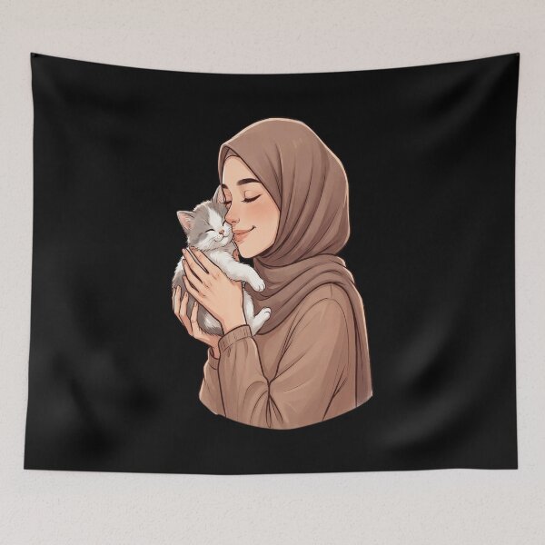Item preview, HIJABI GIRL WITH CAT designed and sold by vasilestuardk.