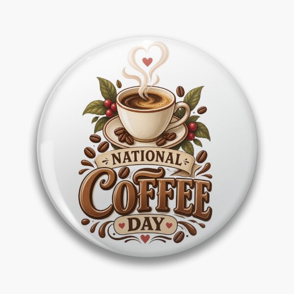 Item preview, National Coffee Day Coffee With Heart designed and sold by Doodle Souq.