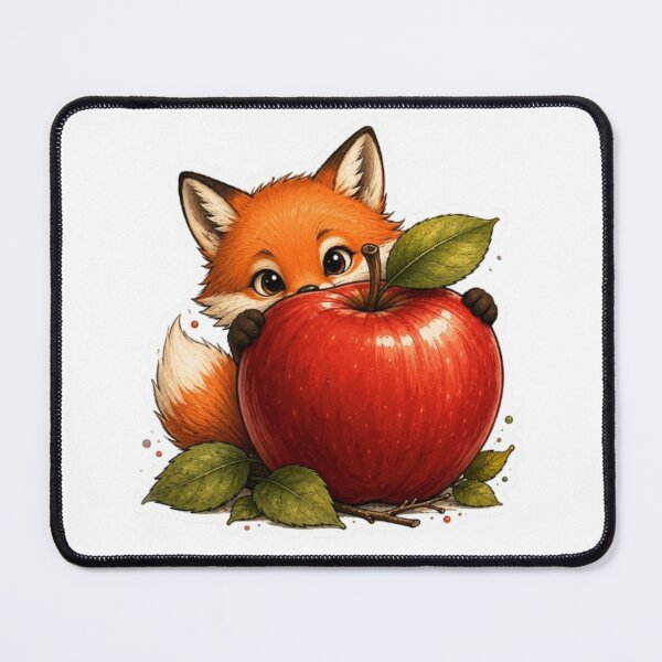 Item preview, Fox Peeking Behind Giant Apple designed and sold by Snurly.