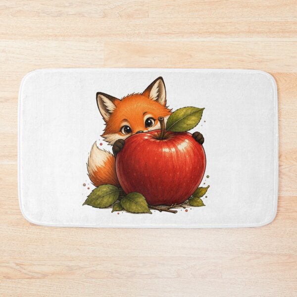 Item preview, Fox Peeking Behind Giant Apple designed and sold by Snurly.