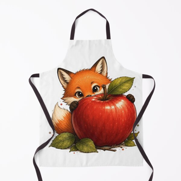 Item preview, Fox Peeking Behind Giant Apple designed and sold by Snurly.